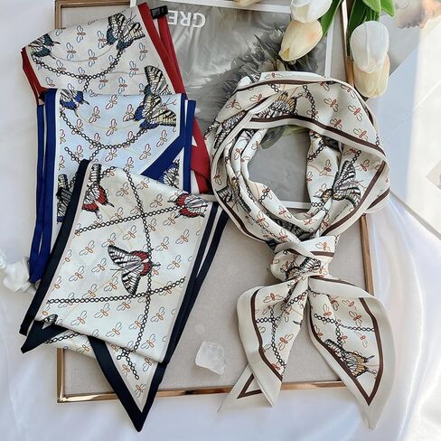 Do-Dottii 59" Long Hair Scarf for Women Fashion Silky Satin Headscarf Women Lightweight Silk Neck Scarves Handbag Accessories - Sea Voyage in Saudi Arabia