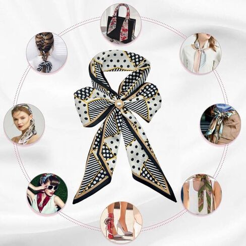 Do-Dottii 59" Long Hair Scarf for Women Fashion Silky Satin Headscarf Women Lightweight Silk Neck Scarves Handbag Accessories - Sea Voyage in Saudi Arabia
