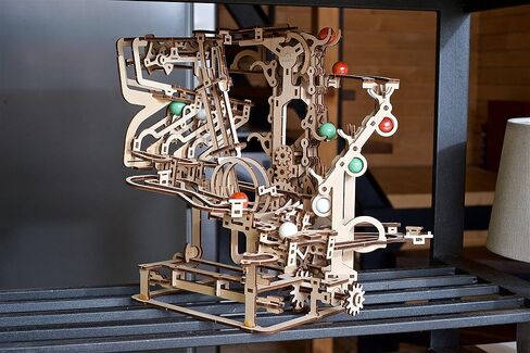 UGEARS 3D Puzzle Marble Run Chain - Creative 3D Wooden Puzzles for Adults with Rubber Band Motor - Marble Run Chain Wood Model Kit - Unique Wooden Puzzle - 3D Puzzles for Adults and Kids Building Kit in Saudi Arabia