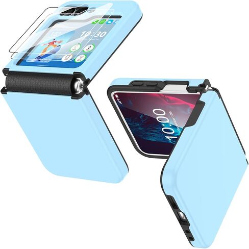 Compatible with Galaxy Z Flip 6 Case with Hinge Protection & Screen Protector for Samsung Flip 6 Case with Flexible Hinge Protector, Slim Full Protective Phone Cover for Z Flip 6 5G (Navy Blue) in Kuwait