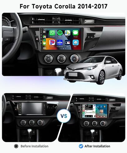 8 CORE 4G+64G Car Radio Stereo for Toyota Corolla 2014-2017 with Wireless CarPlay Android Auto, 10.1 Inch 1280 * 720P IPS Touch Screen Android 13 GPS WiFi Bluetooth 32-Band DSP SWC HD Camera in Saudi Arabia