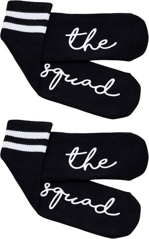 Funky Junque Socks for Women Bridesmaid Gifts Bachelorette Party Favors Bridal Shower White Black Squad Bride to Be in Saudi Arabia