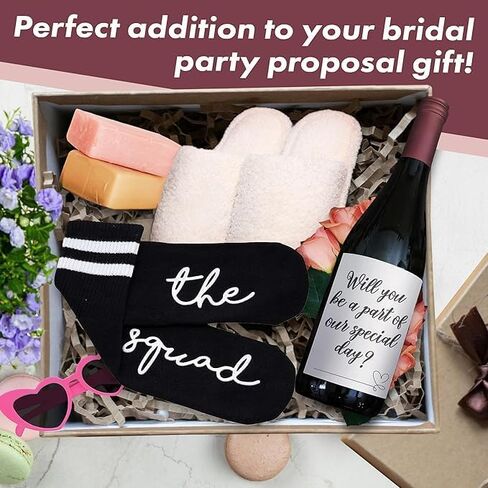 Funky Junque Socks for Women Bridesmaid Gifts Bachelorette Party Favors Bridal Shower White Black Squad Bride to Be in Saudi Arabia