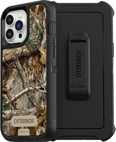 OtterBox Defender Series Screenless Edition Case for iPhone 13 Pro Max & iPhone 12 Pro Max (Only) - Holster Clip Included - Non-Retail Packaging - Realtree Edge (Black/Realtree Edge Graphic) in Saudi Arabia