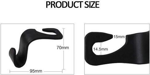 خطاف خلفي لمقعد السيارة من IPELY خطاف حامل منظم محمول لمسند الرأس (أسود - مجموعة من 4) in Kuwait