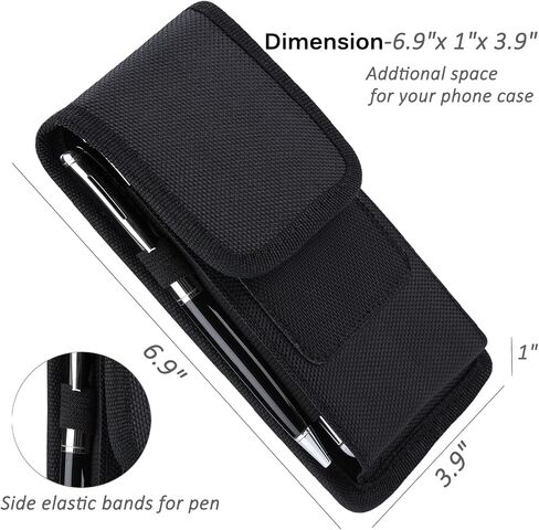 Miimall Compatible for Samsung Z Fold 6 5 4 Holster, Z Fold 3 Phone Pouch, Wear-Resist Nylon Belt Clip Case Waist Holster Pouch for Samsung Galaxy Z Fold 6/Fold 5 /Fold 2/ Fold 3/ Fold 4 (Black) in Saudi Arabia