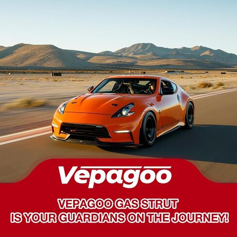 Vepagoo 4194 صدمات الغاز الخلفية لصندوق السيارة متوافقة مع 2003-2008 Nissan 350z Liftgate Lift يدعم الدعامات مع ضغط إضافي لجناح أكبر - يتضمن دعامات، مجموعة من 2 in Kuwait