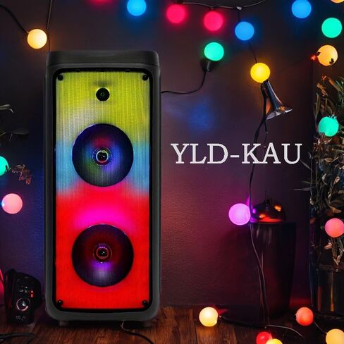 LED-Illuminated Portable Wireless Speaker, Large Size Floor Mounted Wireless Speaker, Loud Volume, Rich Bass, Multi-Color Lights, Built-in Mic, Remote Control, USB Charging Port，Outdoor Speaker in Saudi Arabia