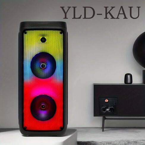 LED-Illuminated Portable Wireless Speaker, Large Size Floor Mounted Wireless Speaker, Loud Volume, Rich Bass, Multi-Color Lights, Built-in Mic, Remote Control, USB Charging Port，Outdoor Speaker in Saudi Arabia