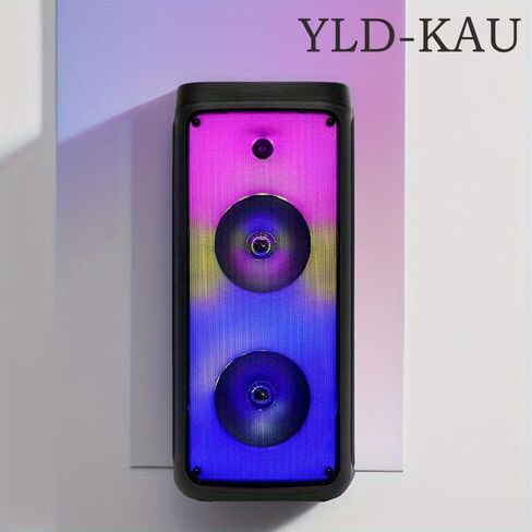 LED-Illuminated Portable Wireless Speaker, Large Size Floor Mounted Wireless Speaker, Loud Volume, Rich Bass, Multi-Color Lights, Built-in Mic, Remote Control, USB Charging Port，Outdoor Speaker in Saudi Arabia