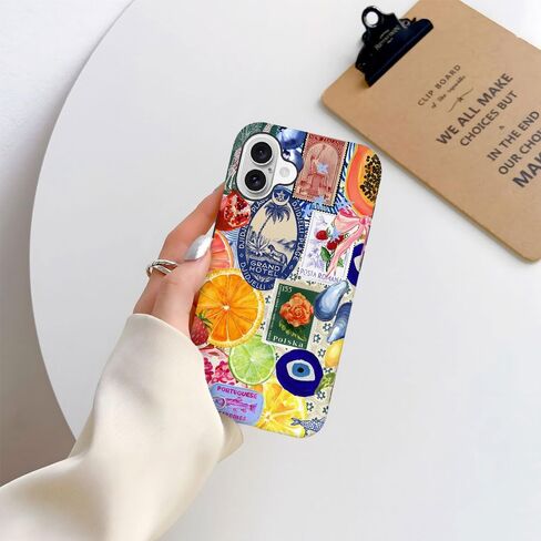 Compatible with for iPhone 16,Fruit Lemon European Summer Collage Phone Case for Girl Women Boy Men,Scratch Resistant Shockproof Cover Phone Case for iPhone 16 in Saudi Arabia