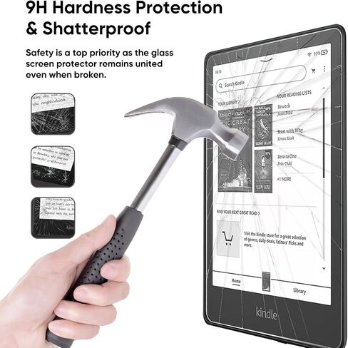 [2 Pack] New Anti Blue Light Tempered Glass Screen Protector for Kindle Paperwhite 6.8 inch(11th Generation 2023/2021)/6.8" kindle Paperwhite Signature Edition,Anti Scratch/Eye Protection in Saudi Arabia