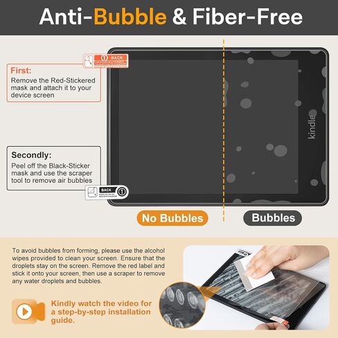 CoBak 4 Pack Anti-Glare Matte Screen Protector for 6.8" Kindle Paperwhite, Kobo Aura H2O Edition 2 - High Clarity, Fingerprint Resistance - PET Film in Saudi Arabia