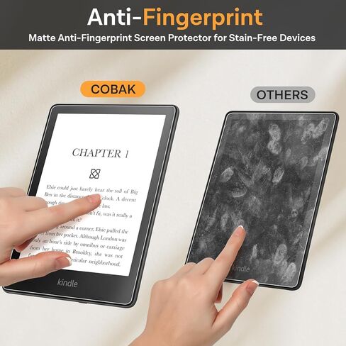 CoBak 4 Pack Anti-Glare Matte Screen Protector for 6.8" Kindle Paperwhite, Kobo Aura H2O Edition 2 - High Clarity, Fingerprint Resistance - PET Film in Saudi Arabia