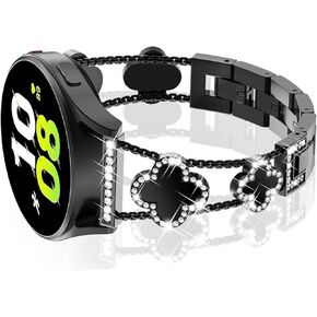 band strap for Samsung Galaxy Watch 4 5 Band 40mm 44mm/Samsung Active 2 Watch Bands for women, Galaxy Watch 4 Classic 42mm 46mm/Galaxy Watch 5 Pro 45mm/Watch 3 41mm, 20mm Watch Band Bling Bracelet Strap