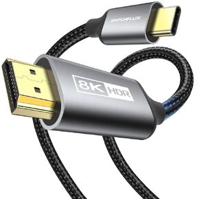 USB C to HDMI Cable 2.1, 6FT 8K@60Hz,4K@144Hz,2K@165Hz Type C to HDMI Cord Support HDCP2.3/HDR/DSC Thunderbolt 3/4 for MacBook, iPhone 15/Plus/Pro/Pro Max,Dell,HP, Lenovo, S22