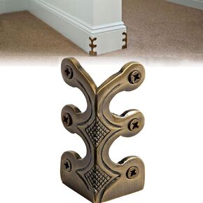 Skiffers Baseboard Corner Protectors,Baseboard Corner Protectors Solid Brass Skirting Board Corner Protectors,Vintage Metal Corner Protector Decorative Protector Cover (1, Bronze) in Kuwait