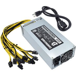 12V 166A AC110-240V 10x6pin 2000W PSU,for Bitmain Antminer S9 S7 L3 BTC LTC ETH Mining Power Supply