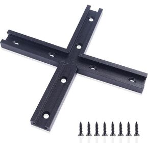 Aluminum T Track, 4 Pack 24 Inch Universal Double Cut Profile T Track, with Predrilled Mounting Holes and Screws, for Woodworking Jigs and Fixtures, Drill Press Table, Router Table, Workbench