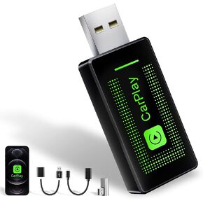Wireless Carplay Adapter for iPhone,2024 Upgrade USB CarPlay Wireless Stick,Easy Plug & Play,Compatible with Cars from 2016 & iPhone iOS 10+ (CLZ121)