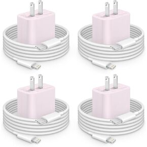 4 Pack for Type C Fast Charger Phone with [MFi Certified] 6 FT USB C Phone Charging Cord, 20W PD Phone 14 13 Fast Charging Compatible with iP14 13 12 11 Pro Max,14 Plus-Purple