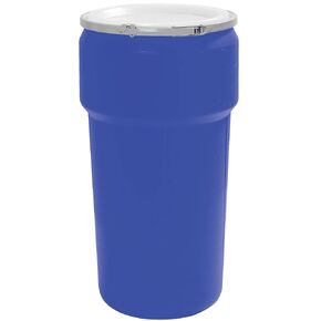 Eagle 20 Gallon Plastic Drum with Lid, Metal Lever-Lock, 30.5"x15.8", Open Head Lab Pack Drum Made of Durable, Lightweight HDPE, Withstands Weather and Chemicals, Made in USA, Black, 1623MBLK