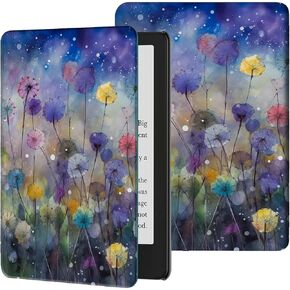 Case for All-New 6.8" Kindle Paperwhite 11th Generation 2021 and Kindle Paperwhite Signature Edition Slim Lightweight PU Leather Adjustable Stand Smart Cover with Auto Wake/Sleep,Watercolor Wildflower