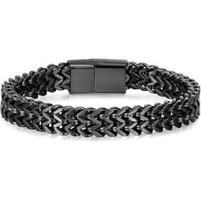 VersaKits Chain Bracelet for Men Stainless Steel Franco Chain Cuban Curb Chain Wristwear Gift