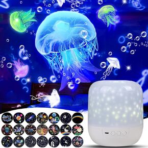 21 Sets of Films, Night Light Projector for Kids, Baby Night Light Projector for Bedroom, Ceiling, Star Galaxy Projector for Baby Kids Girls with 360°Rotating, Birthday, Christmas, Nursery, Room Decor