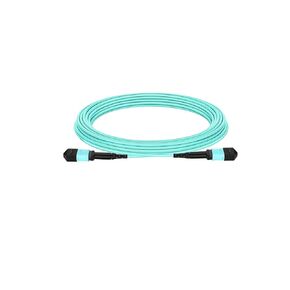 MPO to MPO Fiber Optic Cable 5m/16ft,Om3 Multimode Fiber Optic Internet Cable Lszh Jacket 50/125 Fiber Optic Patch Cable,Female to Female Type B 12Core Fiber Optic Cable for Qsfp+Qsfp28 Transceiver