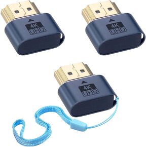 Duttek HDMI Dummy Plug 4K, Virtual Monitor Display Emulator, Headless Display Adapter with Perforated Design,Supports up to 4k@60Hz,1080@120Hz 3 Pack
