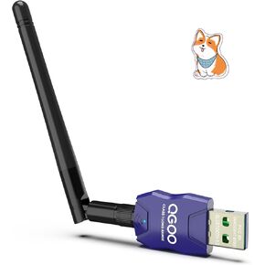 Class 1 Long Range Bluetooth Adapter for PC, QGOO USB Bluetooth Adapter for PC 5.3+EDR, Bluetooth Dongle Bluetooth Receiver Support Windows10/8.1/8/7（blue-193）