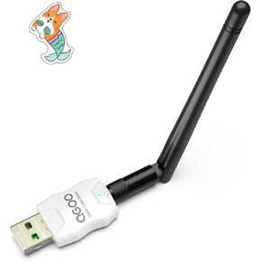 Class 1 Long Range Bluetooth Adapter for PC, QGOO USB Bluetooth Adapter for PC 5.3+EDR, Bluetooth Dongle Bluetooth Receiver Support Windows10/8.1/8/7（white-231）
