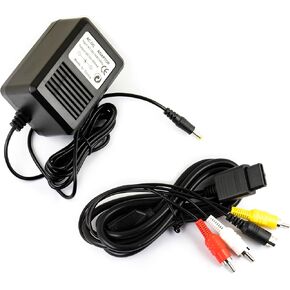 Power Supply Adapter + AV RCA and S Video Cable Cord for Nintendo SNES NES Console Bundle Set Audio Video TV AC Systems