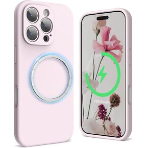 SURPHY Designed for iPhone 16 Pro Case Compatible with MagSafe (6.3 inch 2024), Liquid Silicone Phone Case (Camera Protective, Soft Microfiber Lining), Lilac Purple