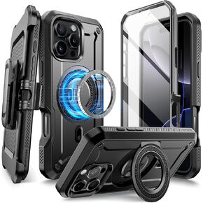 SUPCASE for iPhone 16 Pro Case with Stand (UBPro Mag), [Support MagSafe] [Built-in Screen Protector & Belt Clip] [Military-Grade Protection] Magnetic Phone Case for iPhone 16 Pro 6.3'' 2024, Black