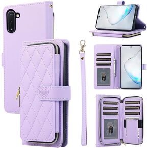 Wallet Case for Samsung Galaxy S23 FE 6.4 inch with Zipper Card Holder & Shoulder Strap & Wrist Strap, Crossbody Purse Handbag Stylish Protective Cover for Galaxy S23 FE -Dark Green