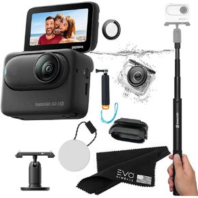 Insta360 GO 3S 128GB Black Dive Case Bundle– Waterproof Tiny Mighty Action Camera with 4K 3840x2160 Video, FlowState Stabilization, POV, AI Editing, Action Pod|Bundle Includes Dive Case, Floating Grip