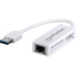 Manhattan USB to Ethernet Adapter - 10 / 100 Mbps Fast Ethernet LAN Network - Support Windows 10/8.1/8/7/Vista/XP for Desktop Laptop Apple MacBook Linux – 3 Year Warranty – 506731