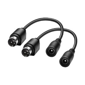 PNGKNYOCN 17CM 3 Pin DIN to 5.5 X 2.1mm DC Power Short Cable for CCTV Camera System Chargers Adapter (2-Pack)