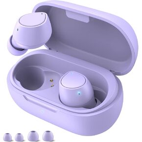 5.2 Bluetooth Headphones for Apple iPhone 16 15 Pro Max 14 Plus 13, Small Ear Buds True Wireless Earbuds Earphones Microphone Touch Control for Samsung S24 S23 Ultra S22 S21 Google Pixel 9 8 7 Purple