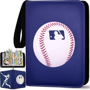 Soccer Card Binder 4 Pocket, 440 Sleeves Soccer Binder for Trading Cards Collection, Soccer Card Organizer, 3 Ring Storage Book, Small Trading Card Album Mini Case, Collector Sports Cards Holder