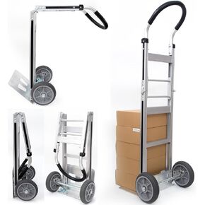 Olympia Tools 550 Lb Foldable Hand Truck, Aluminum Hand Truck with 8" TPR Wheels and Ergonomic Handle for Moving