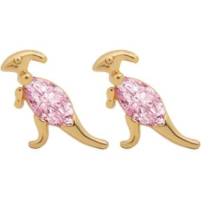 Cute Dinosaur Stud Earrings colorful Cubic Zirconia Tiny Animal Earrings for Women