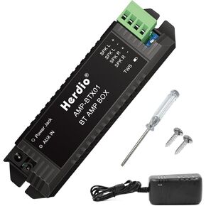 Herdio Bluetooth Home Audio Amplifier 2.0 Channel Receiver System for Passive Speakers with AUX TWS Suitable for Ceiling Marine Home Theater Garage Outdoor Indoor