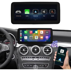Road Top 10.25 Inch Car Touchscreen Wireless CarPlay Android Auto for Mecedes Benz C GLC V Class W205 W447 2015-2018 Year with NTG5.0/5.1/5.2, Car Stereo Multimedia Radio Receiver
