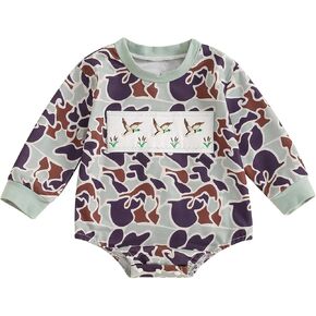 Duck Hunter Baby Clothes Newborn Boy Long Sleeve Mallard Duck Camoflage Sweatshirt Romper Infant Fall Clothes