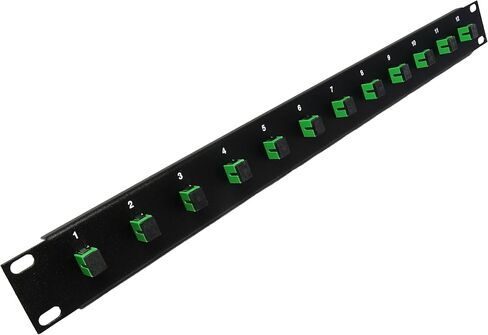 12 Port SC Fiber Patch Panel APC Singlemode (Green Couplers) (Loaded 1u) 19" in Kuwait