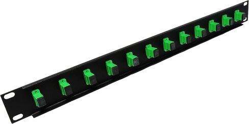 12 Port SC Fiber Patch Panel APC Singlemode (Green Couplers) (Loaded 1u) 19" in Kuwait
