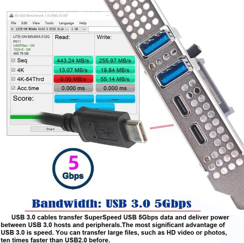 NFHK USB3.1 Gen1 5Gbps Dual Type-A & Type-C USB-C أنثى إلى PCI-E Express 1x محول بطاقة uPD720201 مع دعامة منخفضة المستوى in Saudi Arabia